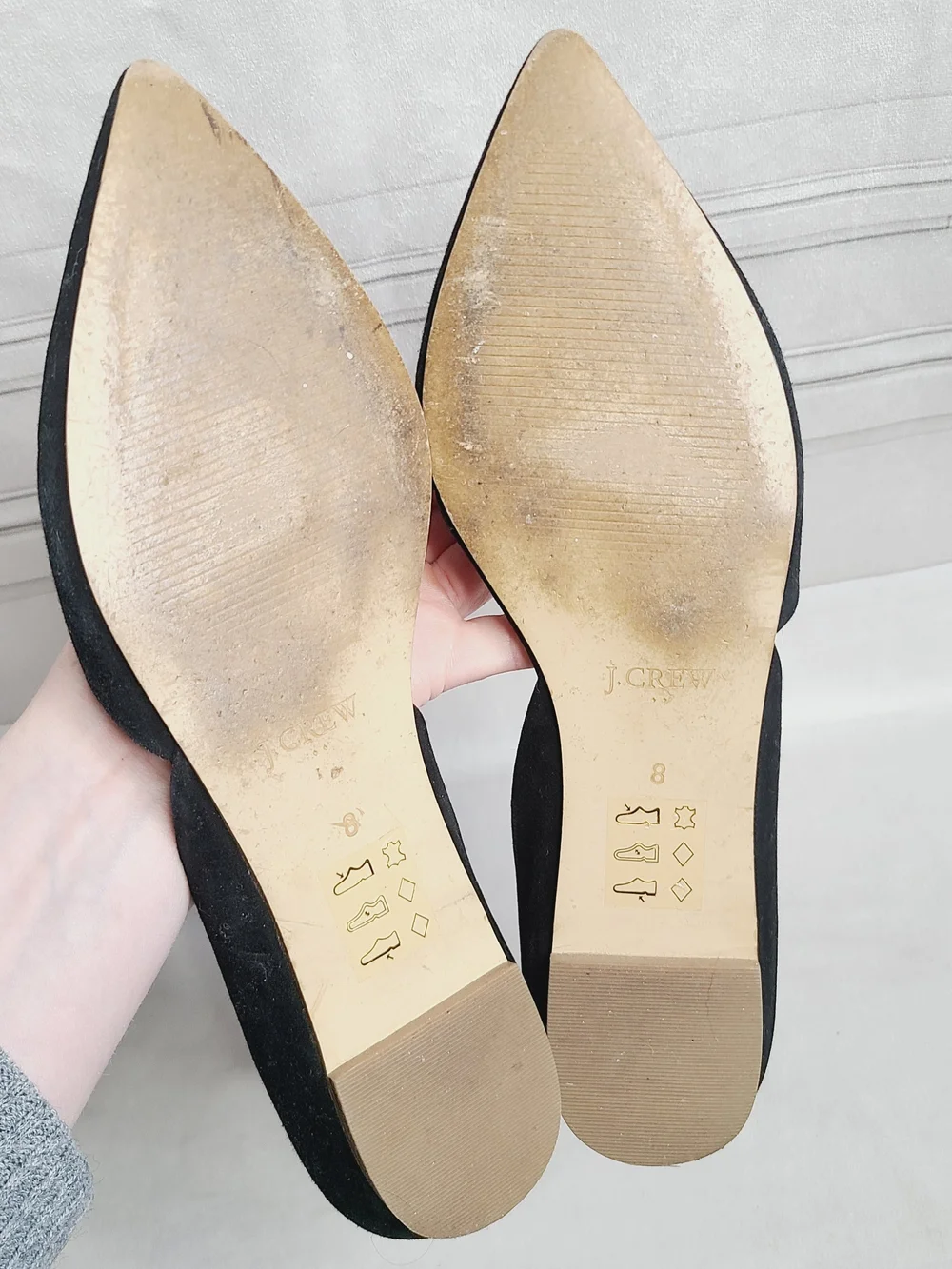 J. Crew Black Pointed D'Orsay Flats